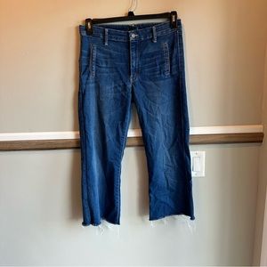 MOTHER The Drama cry of the Peacock wash wide leg cropped jeans